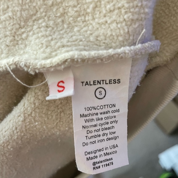 TALENTLESS Women’s Core Collection Long Sleeve Hoodie Bone Size Small - Picture 6 of 6